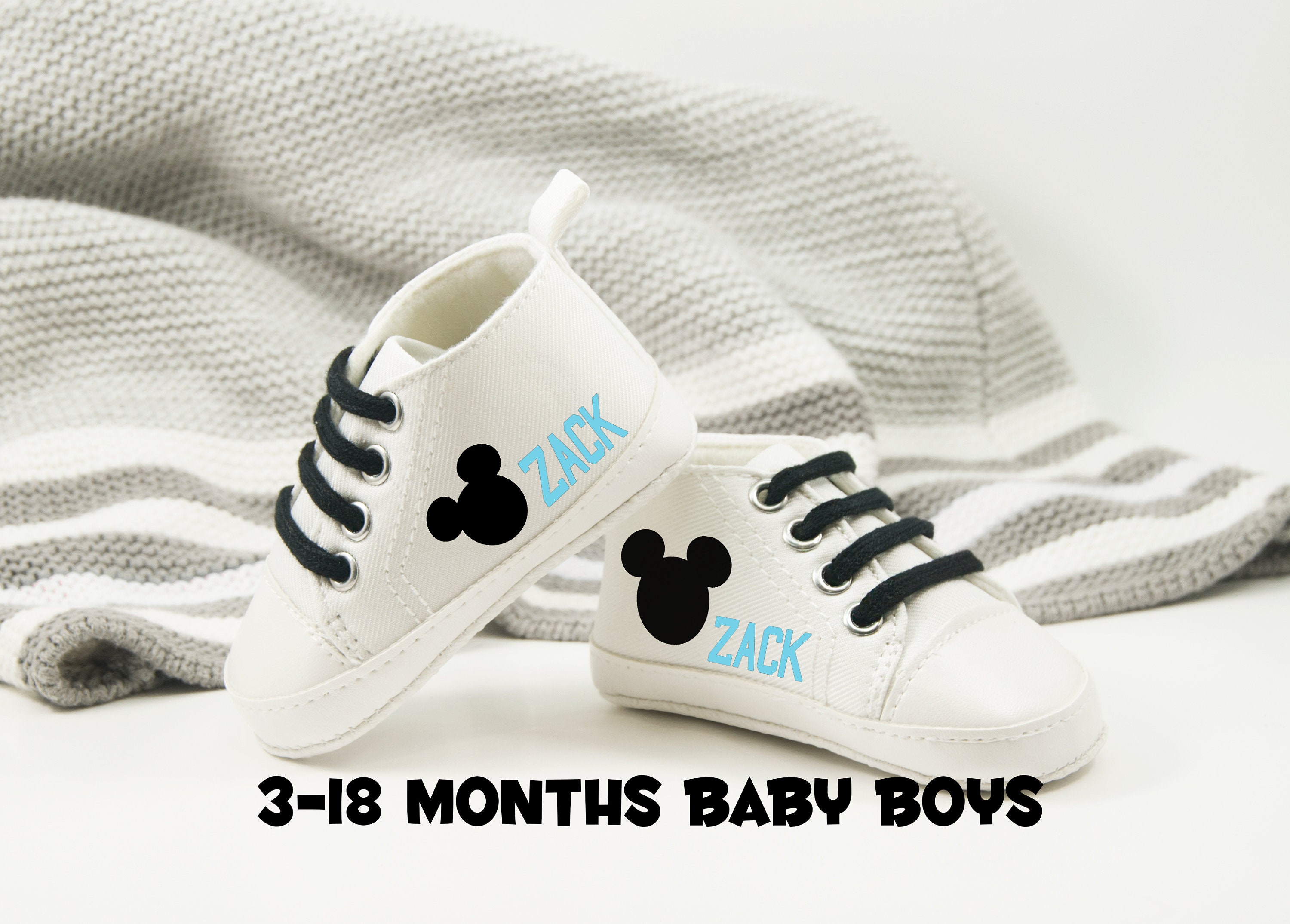 White Mickey Mouse Baby Shoes Baby Boy Mickey Birthday | Etsy
