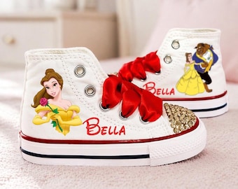 Beauty and the Beast Custom Converse Princess Belle Baby Toddler Girl Shoes