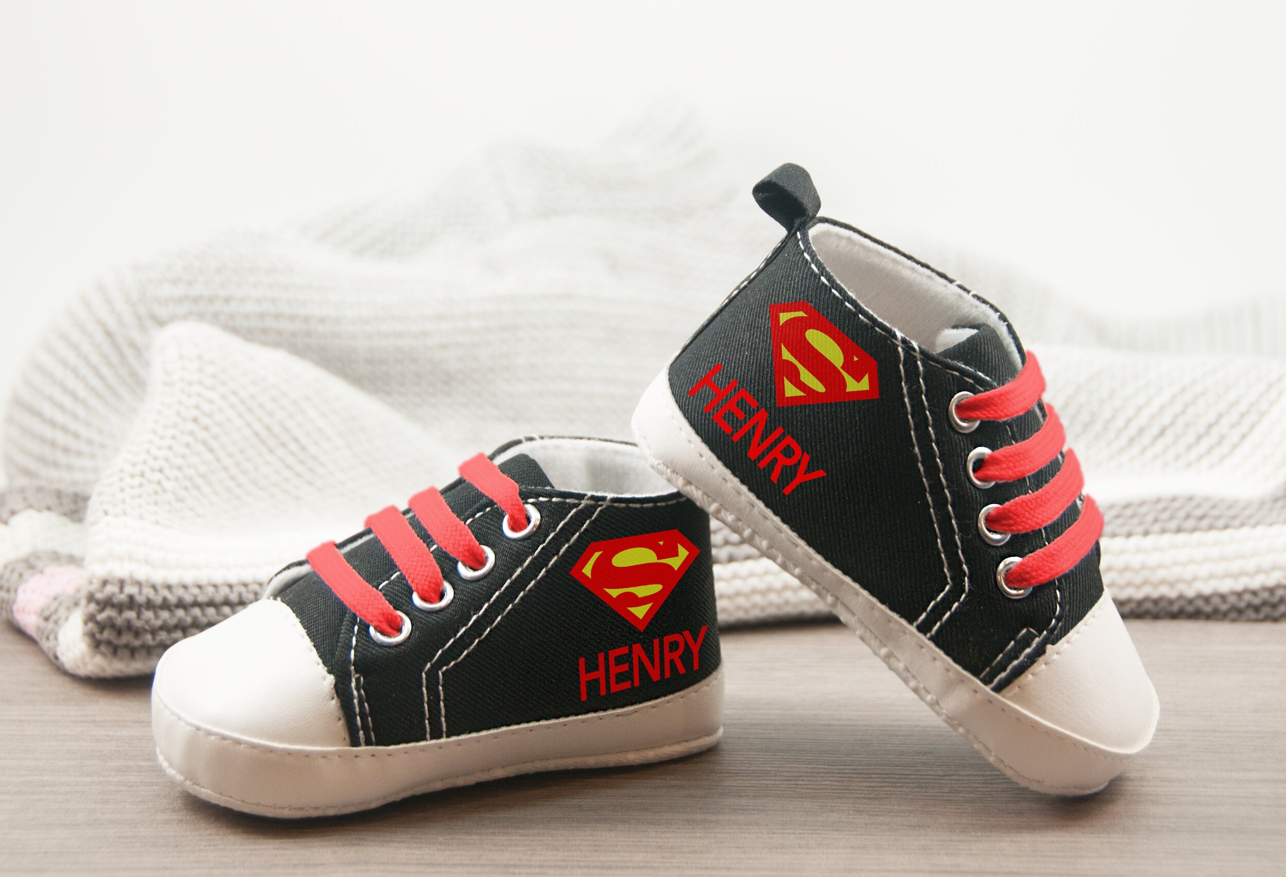 Superman Baby Sneakers, Baby Birthday Gift, Superman Birthday, Superm…
