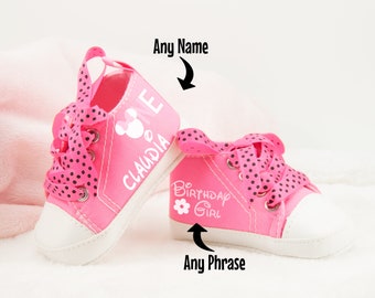 Minnie Mouse Baby Girl Shoes, personalize baby gift for girls,  Baby Girl Shoe, Baby Birthday Gift, Minnie Mouse Birthday, Minnie Shoe