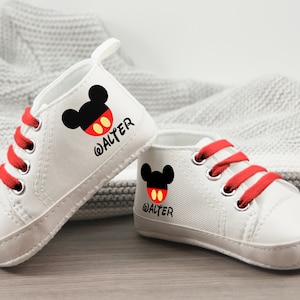 Mickey Mouse Baby Boy Shoes, personalize baby gift, Baby Boy, Baby Shoes, First Birthday Gift, Baby Birthday Gift, Mickey Mouse Birthday