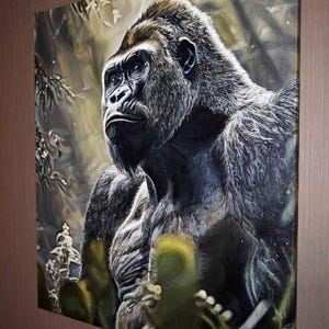 Gorilla Oil Painting Monkey painting on canvas  Animal painting Detailed gorilla portrait  Painting Realism