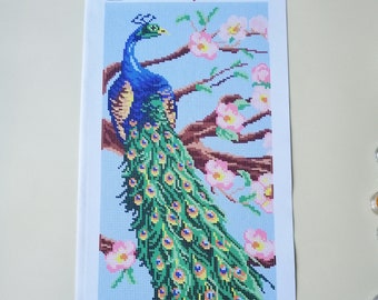 Beaded embroidery kit Peacock, Needlepoint kit Peacock, beadwork, DIY embroidery