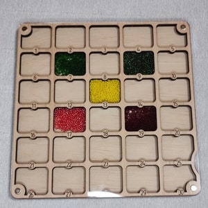 Organizzatore di perline di legno, scatola di perline, vassoio di legno per organizzare, scatola di perline