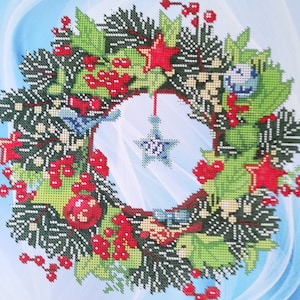 Beads embroidery kits Christmas wreath, Needlepoint kits autumn wreath, winter wreath, spring wreath, summer wreath