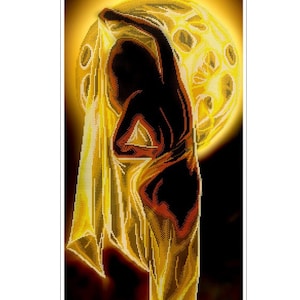Beads embroidery kit Under the moonlight, Needlepoint kit Girl and moon, embroidery picture woman
