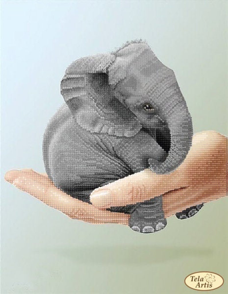 Beads Embroidery Kit Baby Elephant Needlepoint Kit Little - Etsy