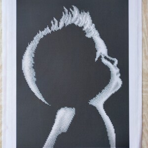 Perlen Stickpackung Baby Silhouette Stickmuster Schwarz und weiss, einfarbige Stickerei
