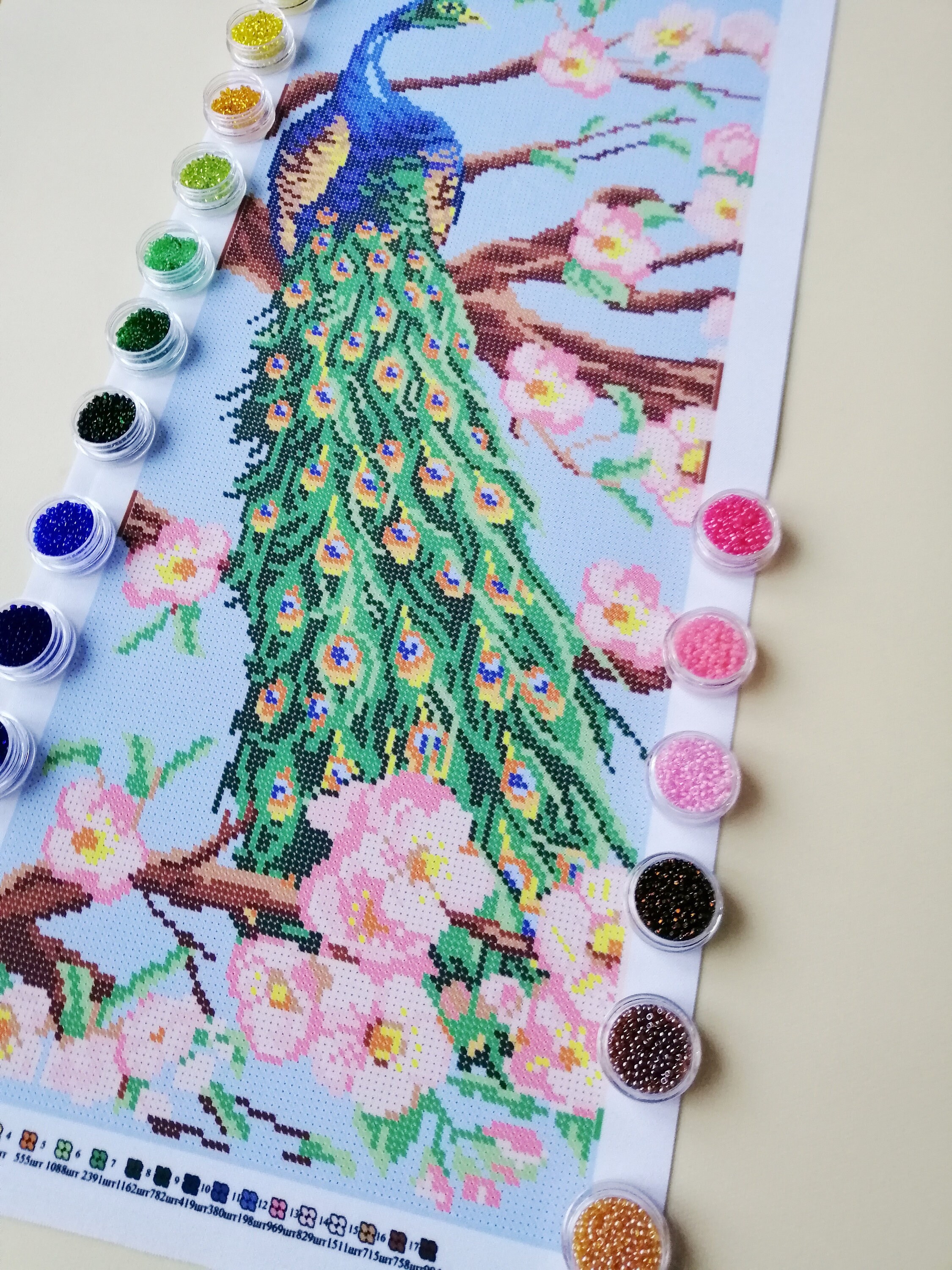 Beaded Embroidery Kit Peacock Needlepoint Kit Peacock Etsy