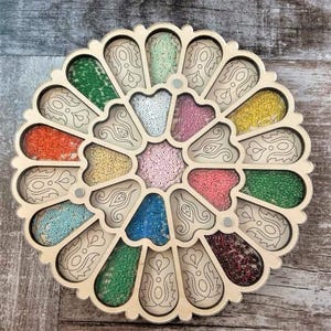 Organizzatore di perline di legno, scatola di perline, vassoio di legno per organizzare, scatola di perline