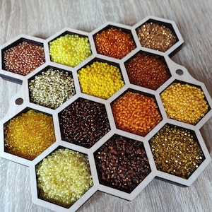 Organizzatore di perline di legno, scatola di perline, vassoio di legno per organizzare, scatola di perline
