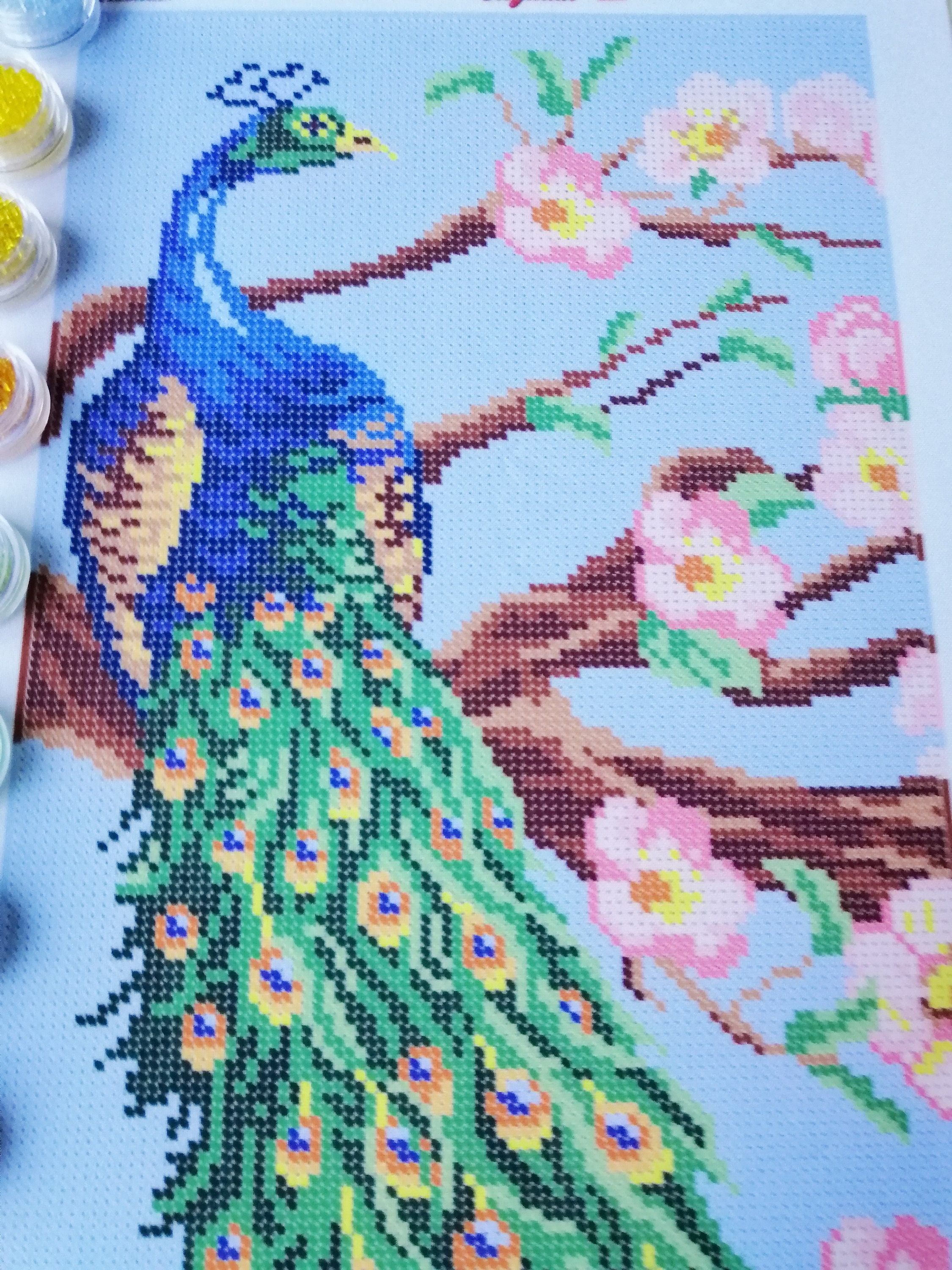 Beaded Embroidery Kit Peacock Needlepoint Kit Peacock Etsy