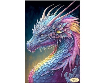 Bead embroidery kit Rainbow dragon, needlepoint kit, embroidered painting, Symbol 2024 DIY kit