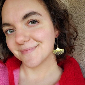 Ginkgo Biloba Leaf Earrings