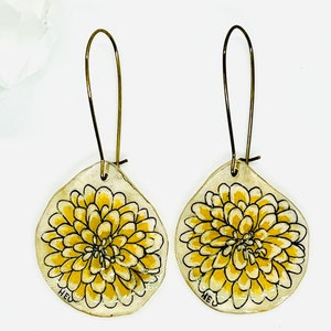 Saffron Yellow Dahlia Earrings