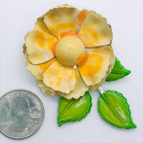 Flower Pins, 1960s, Beige, Tan, Brown - image 9