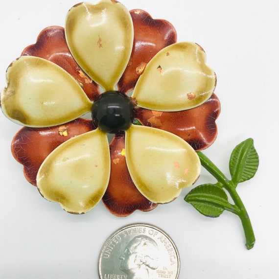 Flower Pins, 1960s, Beige, Tan, Brown - image 5