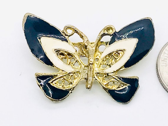 Butterfly Scatter Pin, 1950s, Black and White - image 1