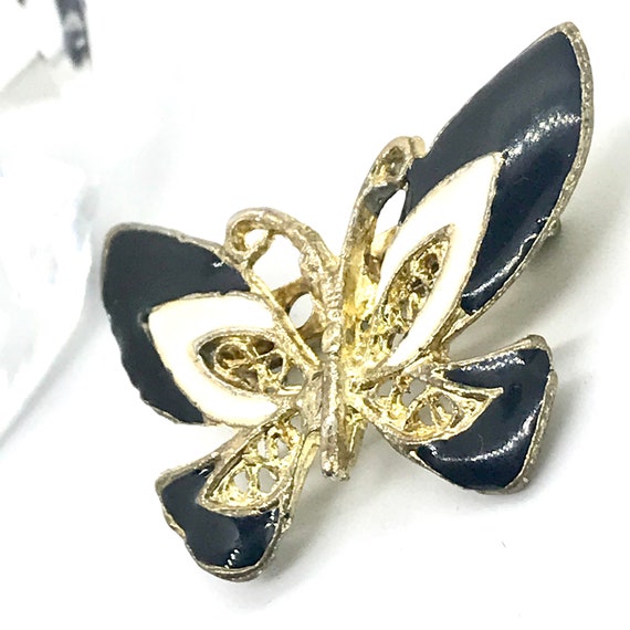 Butterfly Scatter Pin, 1950s, Black and White - image 8