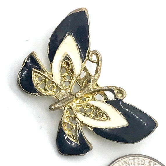 Butterfly Scatter Pin, 1950s, Black and White - image 2