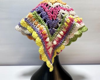 Rainbow Speckles Crochet Bandana