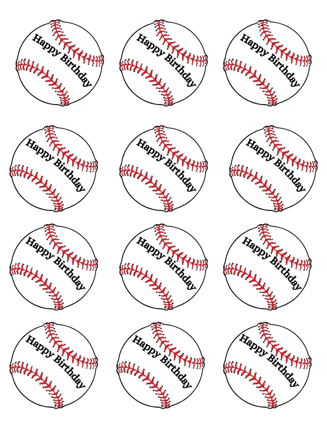 Baseball Birthday Cupcake Toppers - Etsy