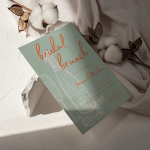 Champagne Brunch Bridal Shower Invitation Template (Canva Editable) image 3
