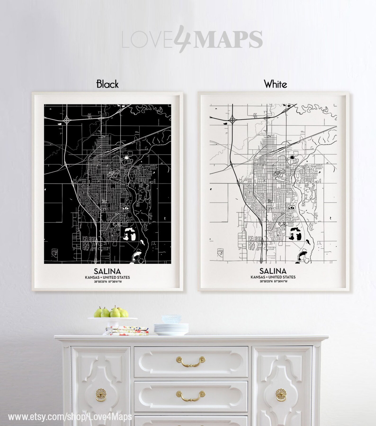Salina Kansas Map Salina City Print Salina Poster - Etsy