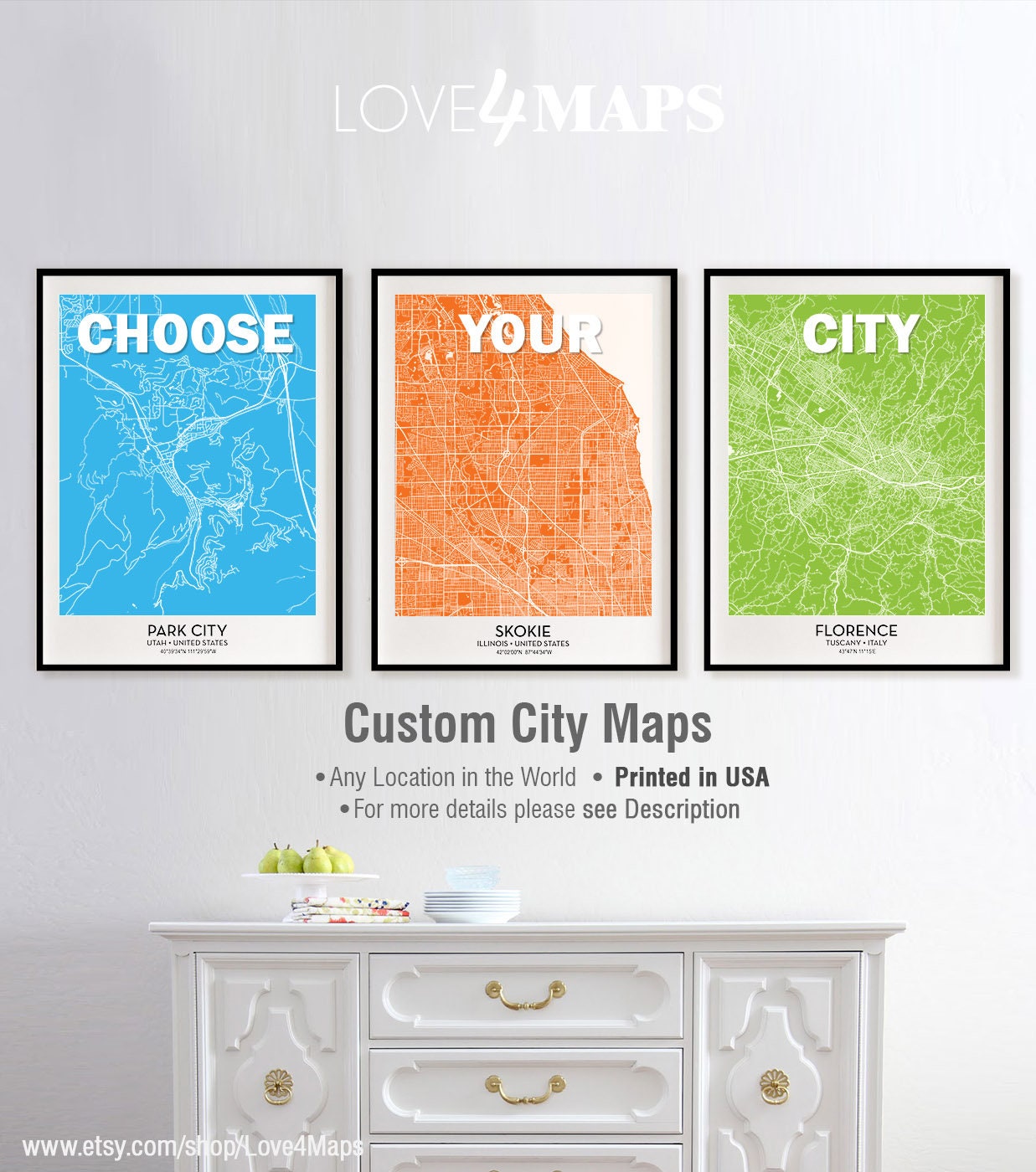 Skokie Illinois Map Skokie City Print Skokie Poster Etsy