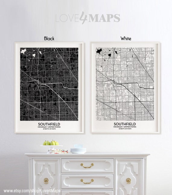 Southfield Michigan Zip Code Wall Map Basic Style By vrogue.co