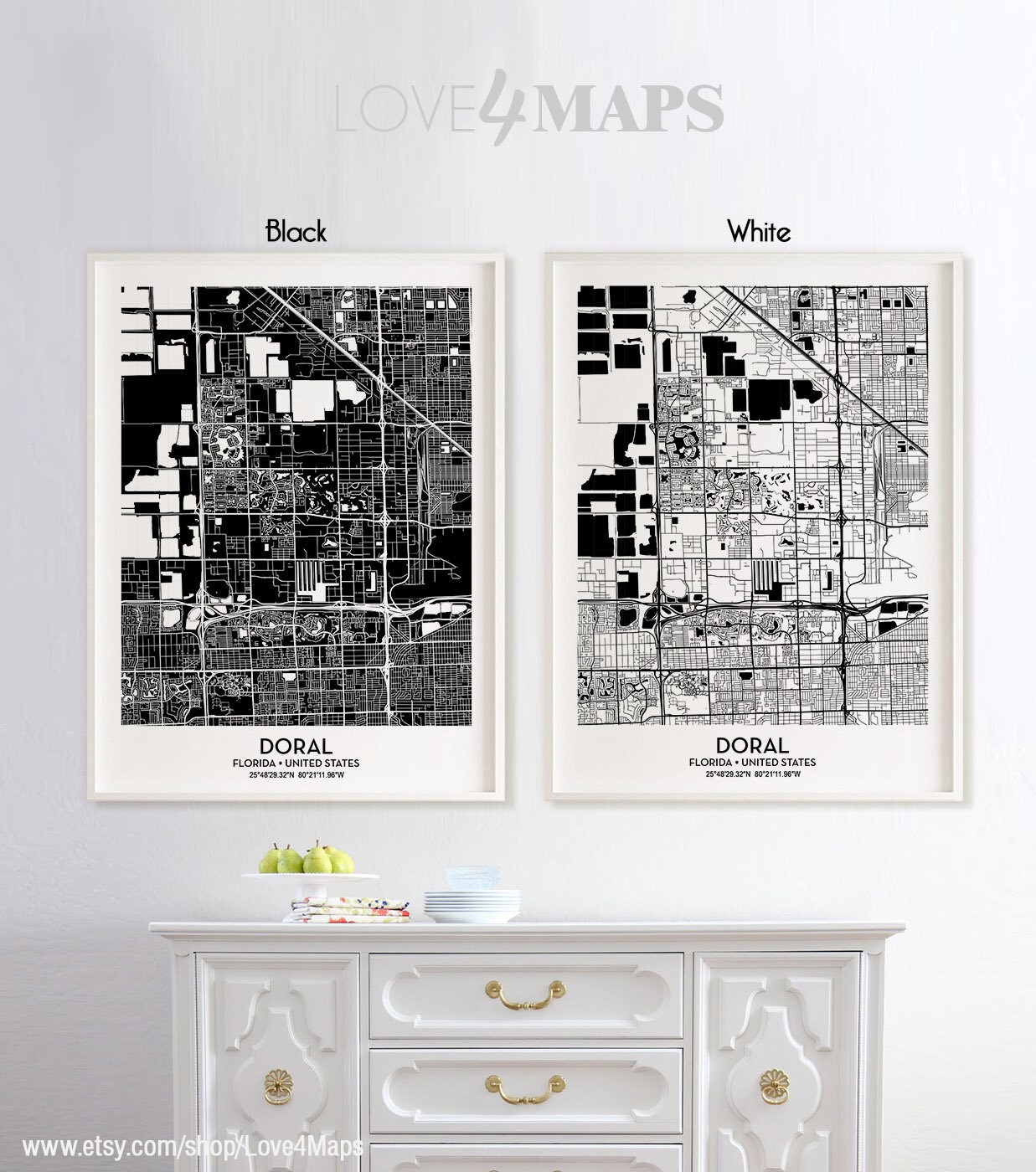 Doral Florida Map Doral City Print - Il Fullxfull.1653722107 O87i 