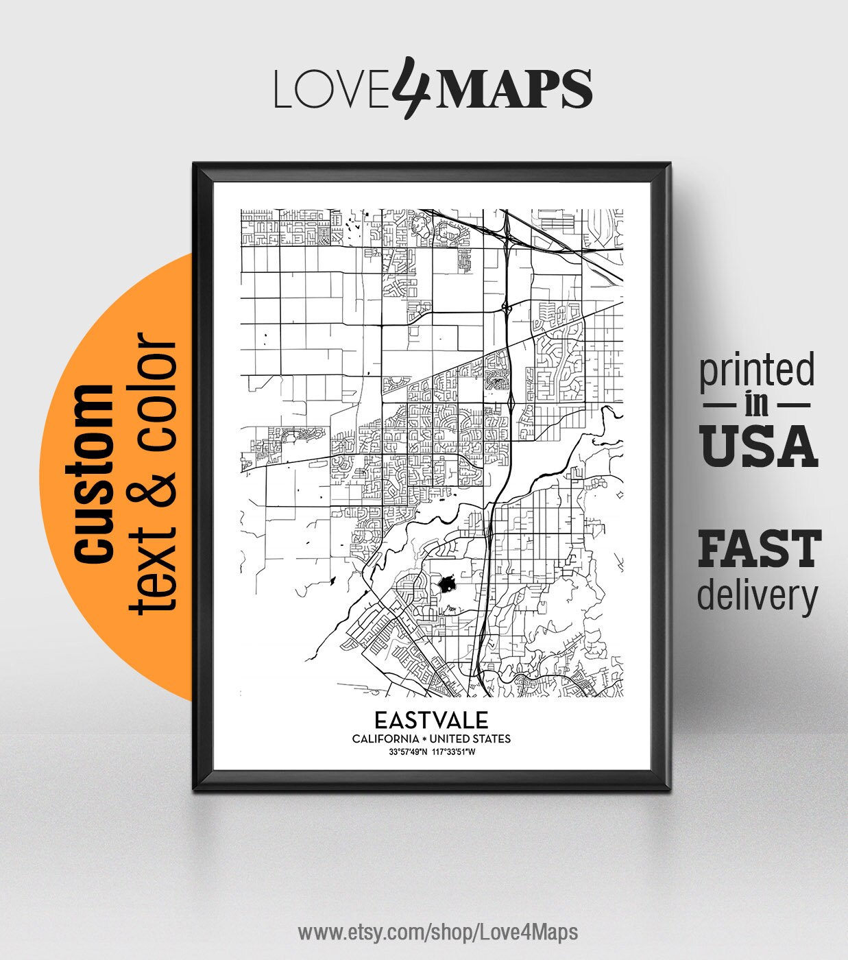 Eastvale California Map Eastvale City Print Eastvale Poster - Etsy