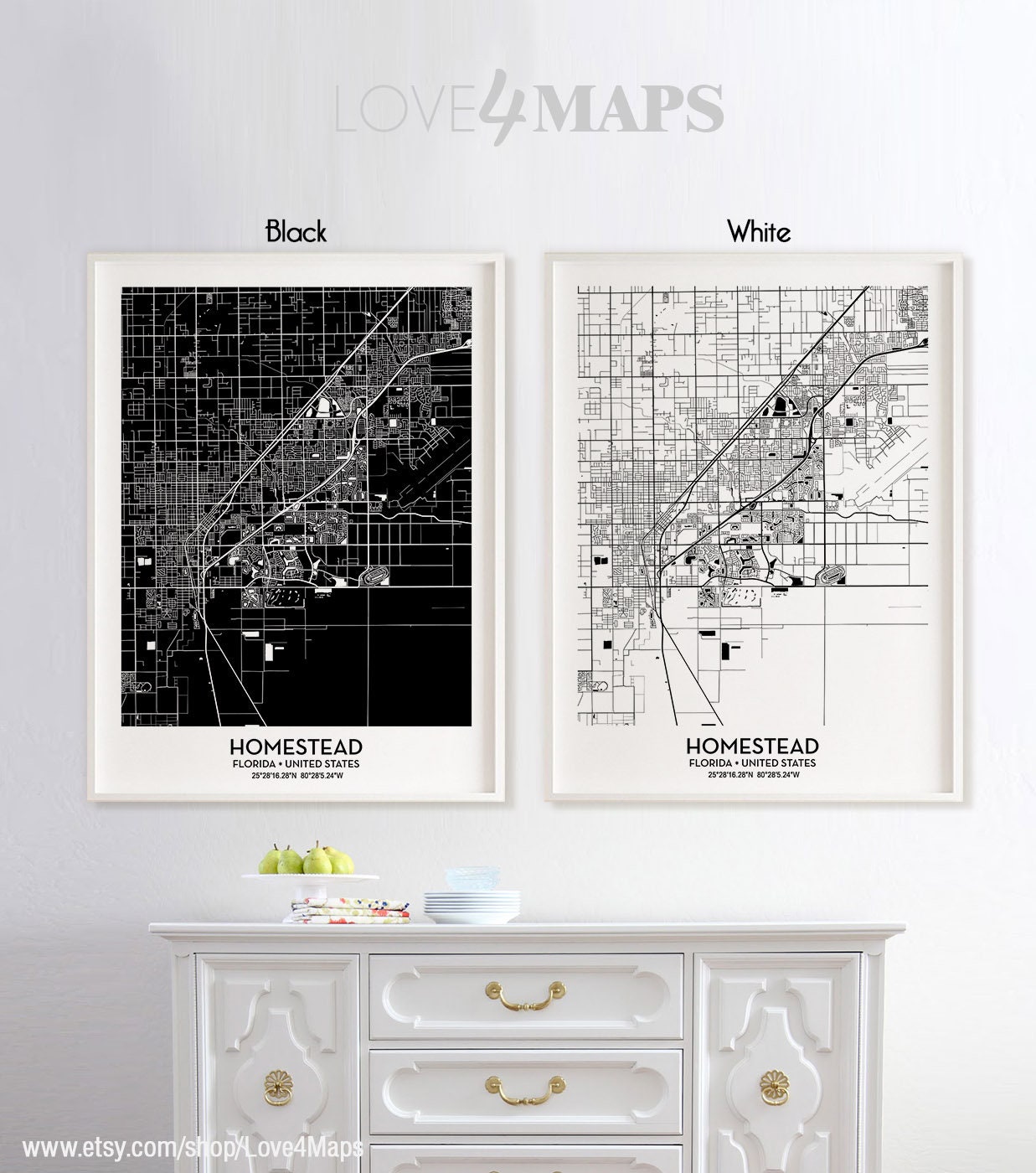 Homestead Florida Map Homestead City Print Homestead Poster - Etsy UK