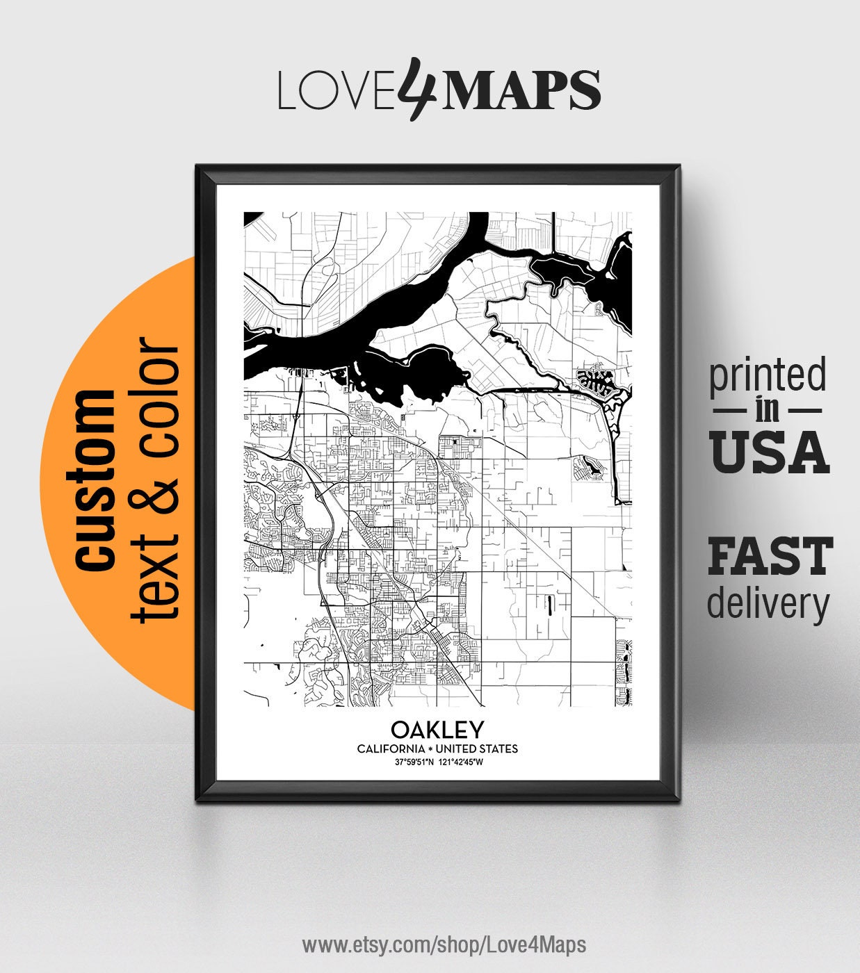 Oakley California Map Oakley City Print Oakley Poster - Etsy