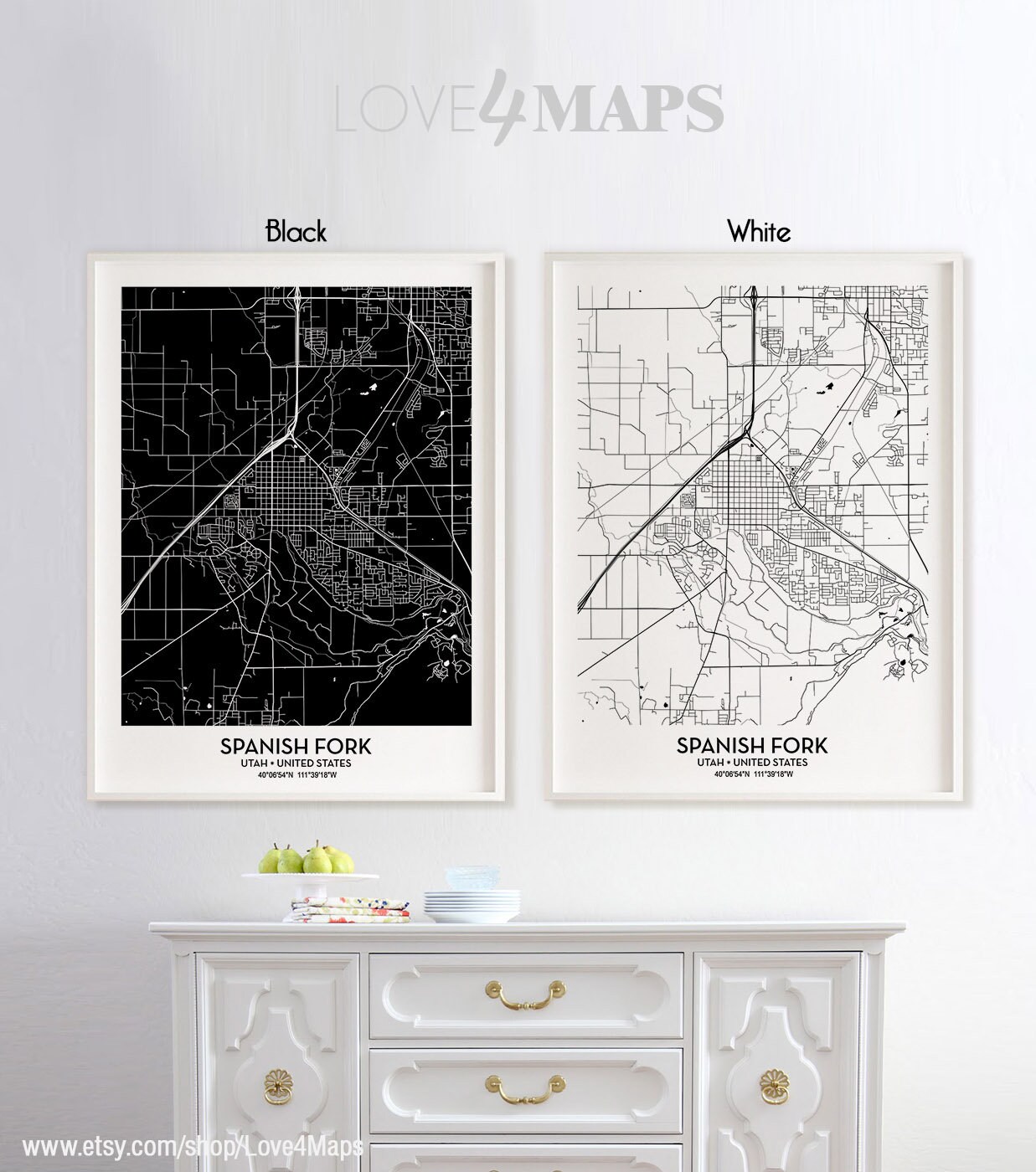 Spanish Fork Utah Map Spanish Fork City Print Spanish Fork Etsy