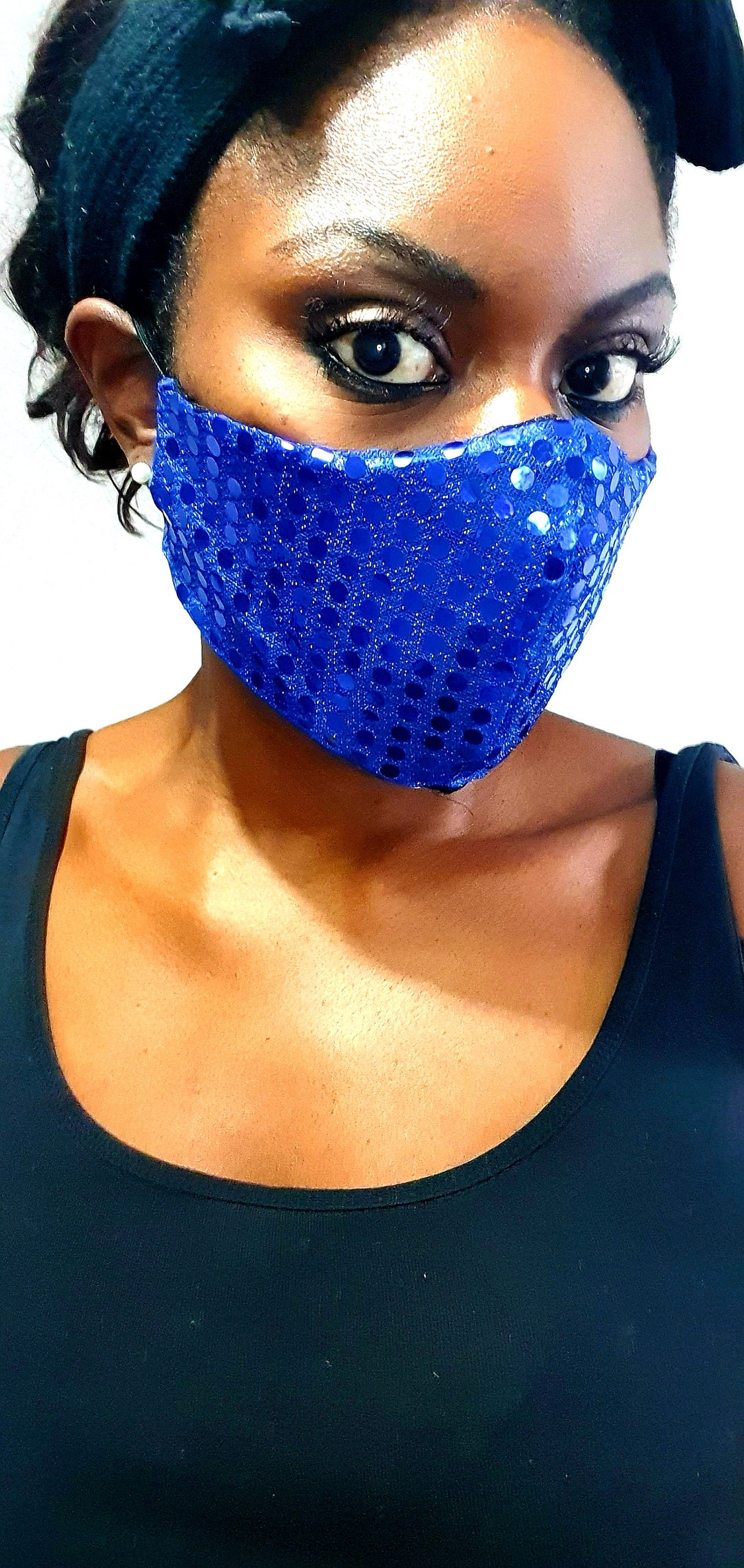 Blue shimmer face mask