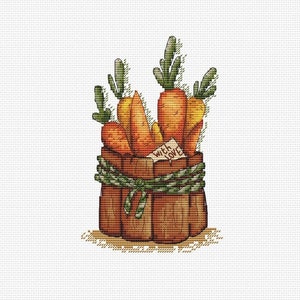 Carrot cross stitch pattern