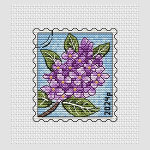 Lilac cross stitch pattern
