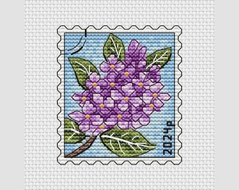 Lilac cross stitch pattern