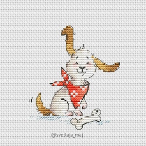 Puppy cross stitch pattern