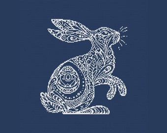 Lace bunny cross stitch pattern