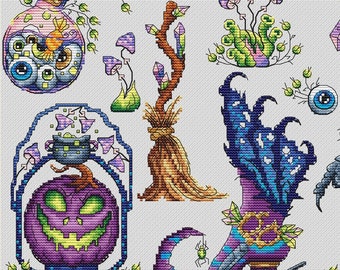 Witch stuff cross stitch pattern