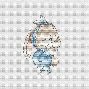 Bunny girl cross stitch pattern
