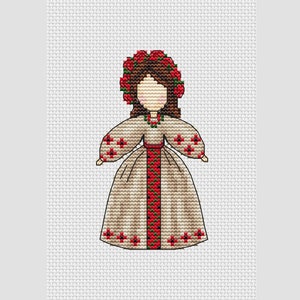 Doll amulet cross stitch pattern