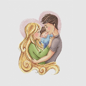 Cross stitch family cross stitch couple with child cross stitch mother with baby cross stitch man with baby cross stitch maternity
