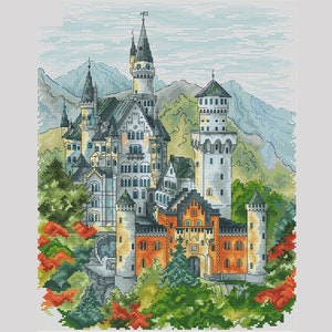 Neuschwanstein Castle cross stitch pattern