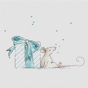 Christmas mouse cross stitch pattern