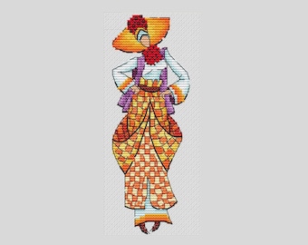 Ukrainian style zodiac sign Leo cross stitch pattern