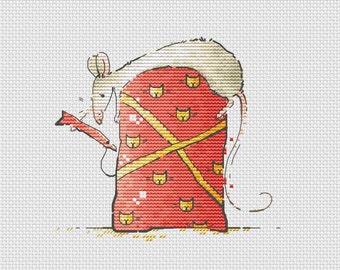 Patrón punto de cruz divertido navidad regalo de navidad punto de cruz lindo ratón punto de cruz tarjeta de navidad punto de cruz patrón feliz navidad