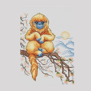 Monkey cross stitch pattern